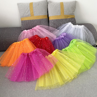 Children's Stage Performance Costume Props Cosplay Skirt Children's Day Tutu Star Skirt Three-Layer Sauze Skirt