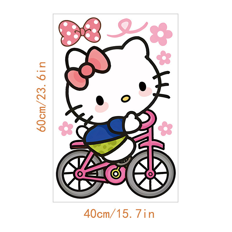 跨境外贸HelloKitty儿童房可爱墙贴小女孩卧室贴纸幼儿园卡通贴画|undefined