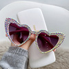 Genuine cute sunglasses heart-shaped, glasses heart shaped solar-powered handmade, European style, cat's eye