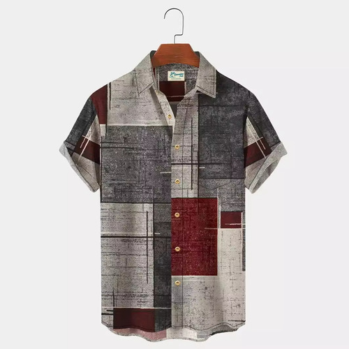 Amazon  New Hawaiian Shirt for Men 3D Personality Print Short Sleeve Loose Casual Fashion Beach Style