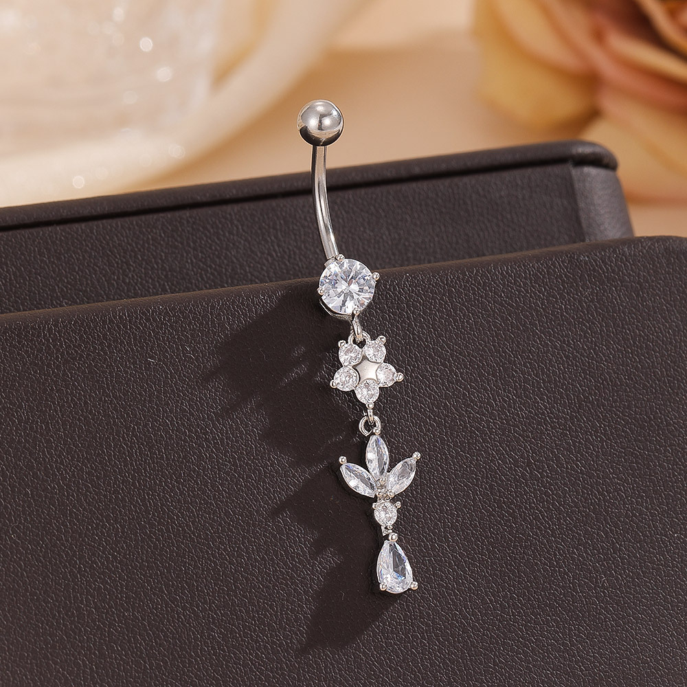 Woodland Flower Belly Button Ring 4 Gold Copper Drop Series Navel Piercing Jewelry Wholesale detail image 9
