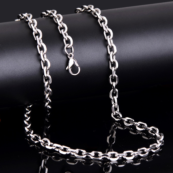 Stainless Steel Chain Necklace For Men And Women Interlocking Ring_voghion.com
