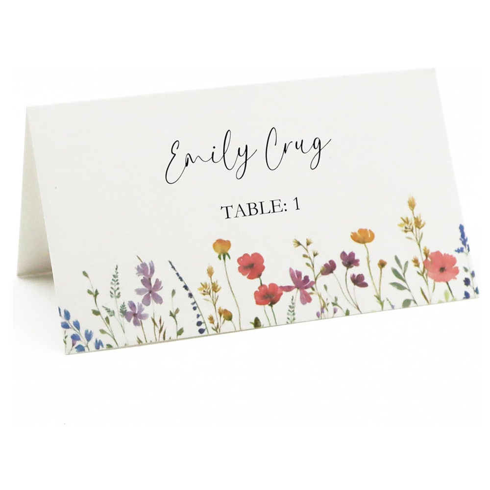 Cross-border floral theme place card wedding table decoration place…