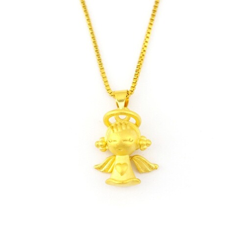 Vietnamese sand gold little angel necklace pendant brass gold-plated frosted fashion love angel lady clavicle chain pendant