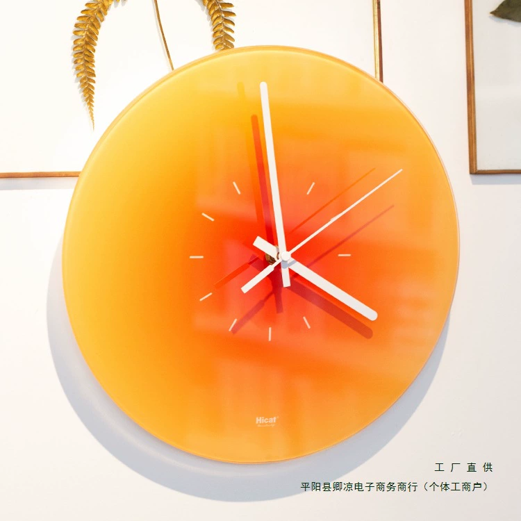 Настенные часы в стиле скандинавского заката, интернет-знаменитость, светлый люкс, креативное модное украшение для гостиной, бесшумные стеклянные часы без сверления