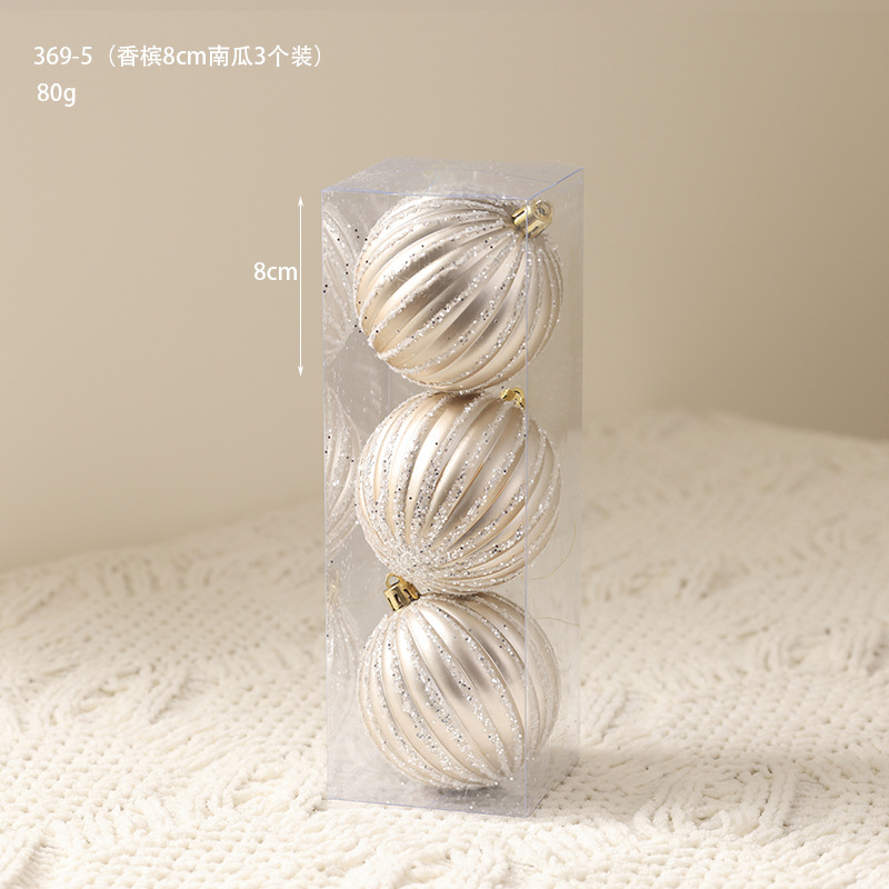 Nuevo champán blanco bola de Navidad árbol de Navidad decoración colgante bola de colores transparente ventana de decoración de props