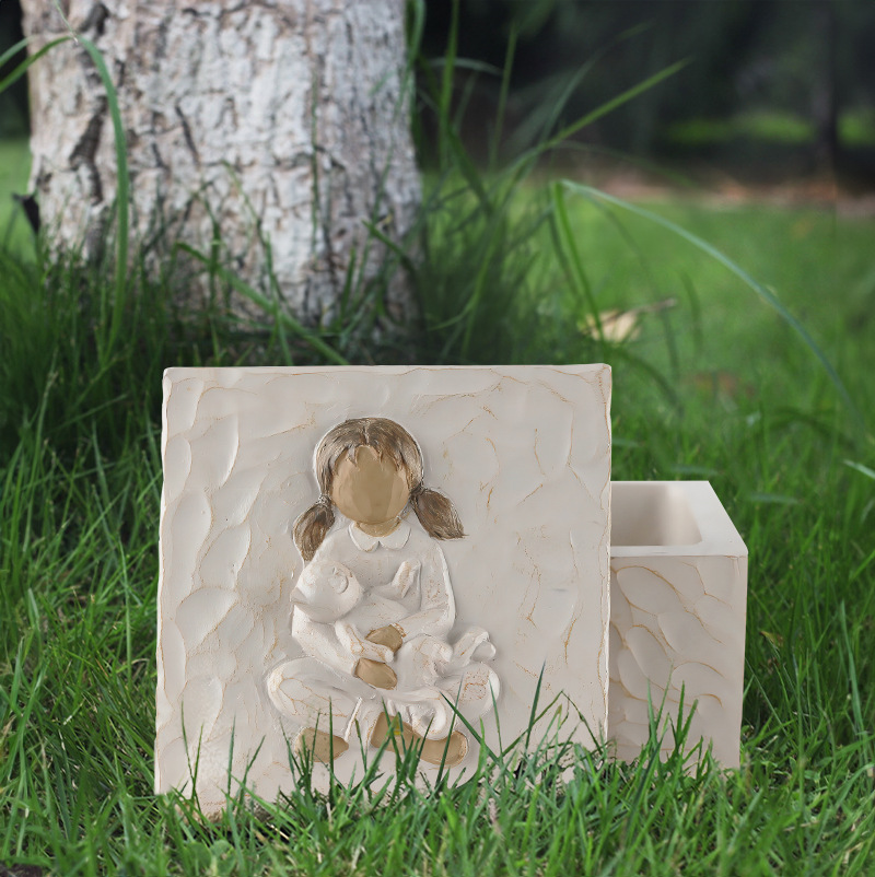  New Product Resin Animal Pet Urn Angel Dog Cat Commemorative Fire Universal Funeral Coffin Box