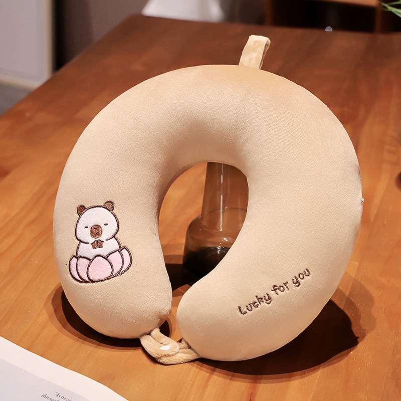 Lindo creativo Capibara siesta almohada cuello en forma de U almohada para estudiantes de oficina siesta almohada regalo de cumpleaños