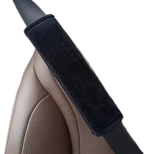 Pure Color Car Safety Belt Shoulder Cover Short Plush Ultra Soft Protective Shoulder Cover Practical Safety Belt Shoulder Cover