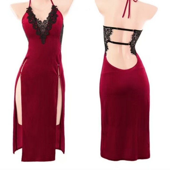 New Style Sexy Lingerie for Women, Republic of China Style Lace Semi-Transparent Backless Cheongsam Uniform Temptation Set Bodysuit New Style Sexy Lingerie for Women, Republic of China Style Lace Semi-Transparent Backless Cheongsam Uniform Temptation Set Bodysuit