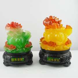 四季发财貔貅金蟾东南亚越南树脂玉石琉璃家风水摆件热销风水摆件