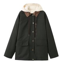 Z家棉服外套女士冬新款加厚保暖二合一两面穿棉衣夹克4341878 505