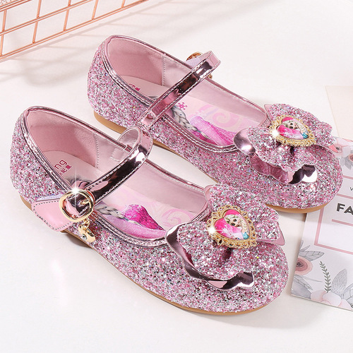Princess Shoes for Girls Spring and Autumn Season Middle Children Soft Sole Single Shoes Baby Children Crystal Shoes Girls Children's Elsa