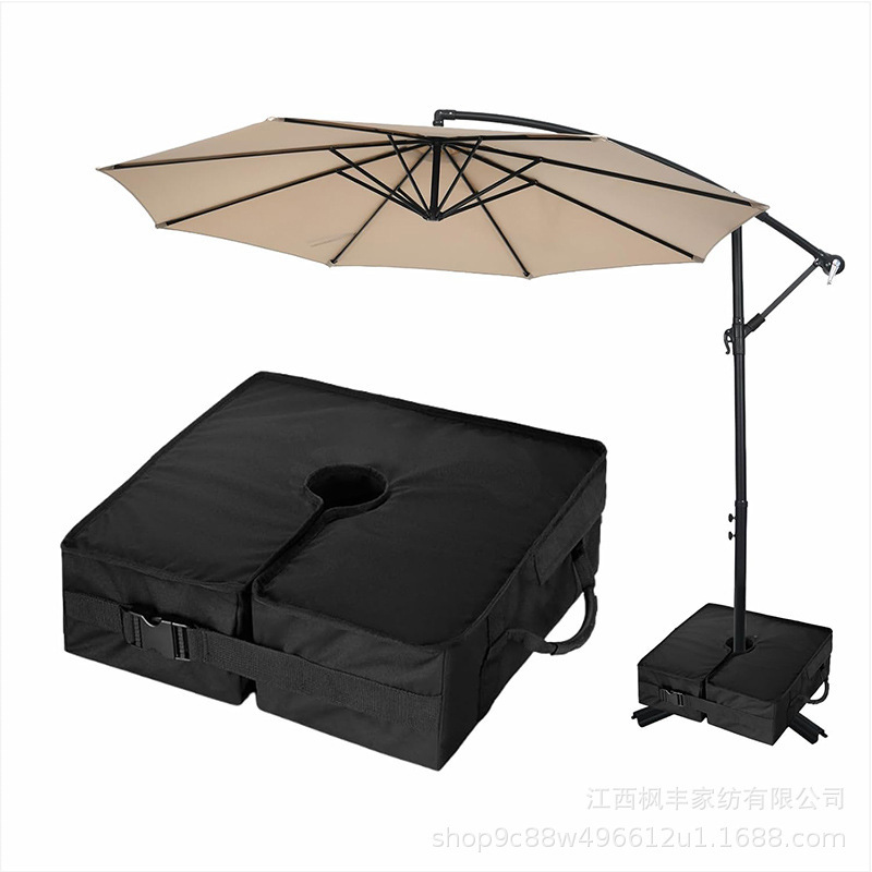 Umbrella base weight bag, suitable for garden umbrellas, heavy-duty 600D sandbag, black with side slit Umbrella base weight bag, suitable for garden umbrellas, heavy-duty 600D sandbag, black with side slit