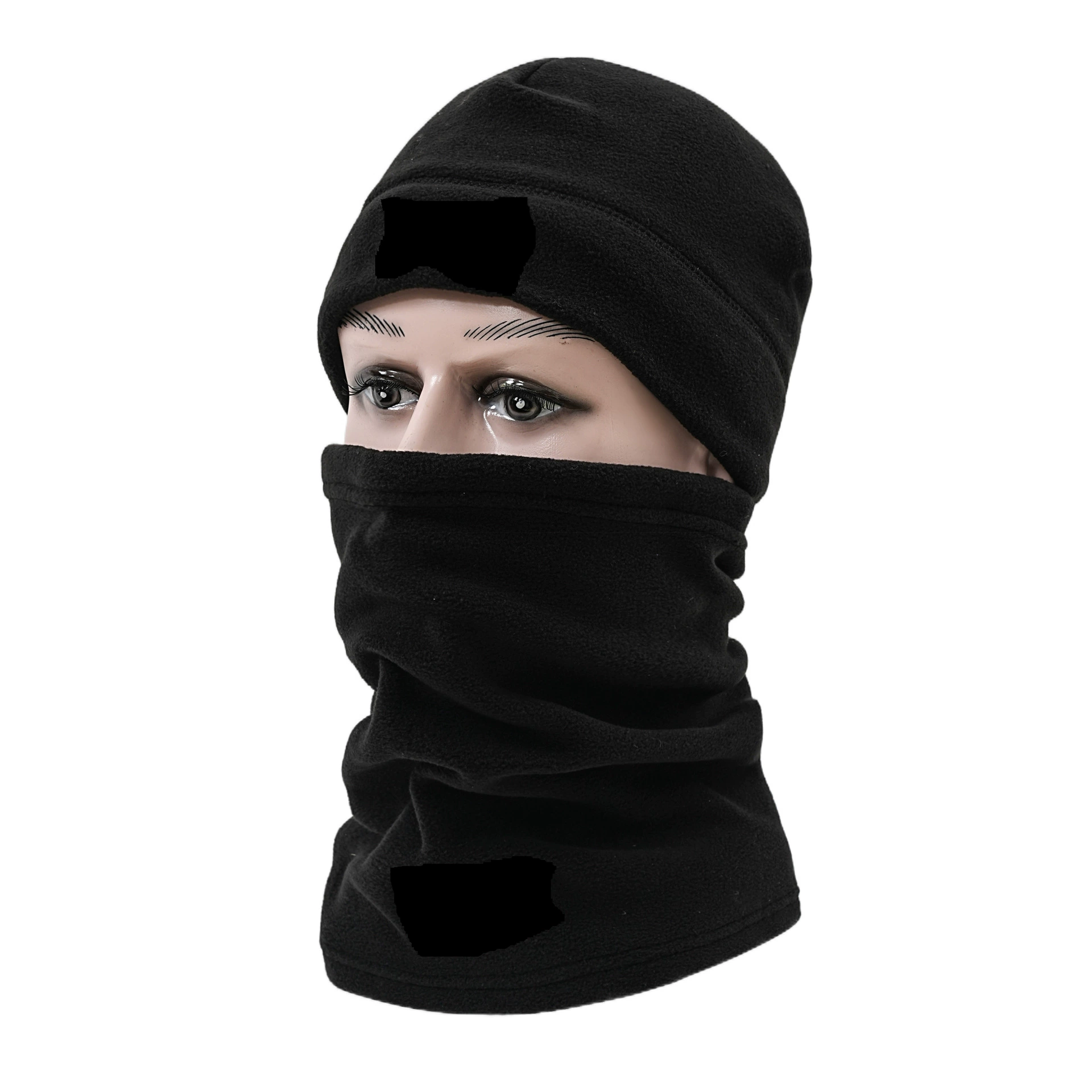 Sports neck warmer set, travel velvet-lined polar fleece, windproof demi-season, neck protection