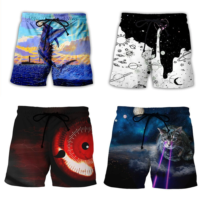 Beach shorts for leisure, oversize, 3D digital printing service