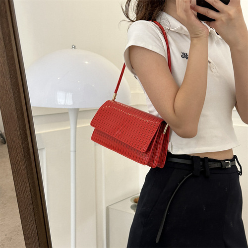 Bags Women's Casual Small Square Bag Women's Bags Niche Trendy Underarm Bag  Autumn New Fashion Simple Shoulder Bag