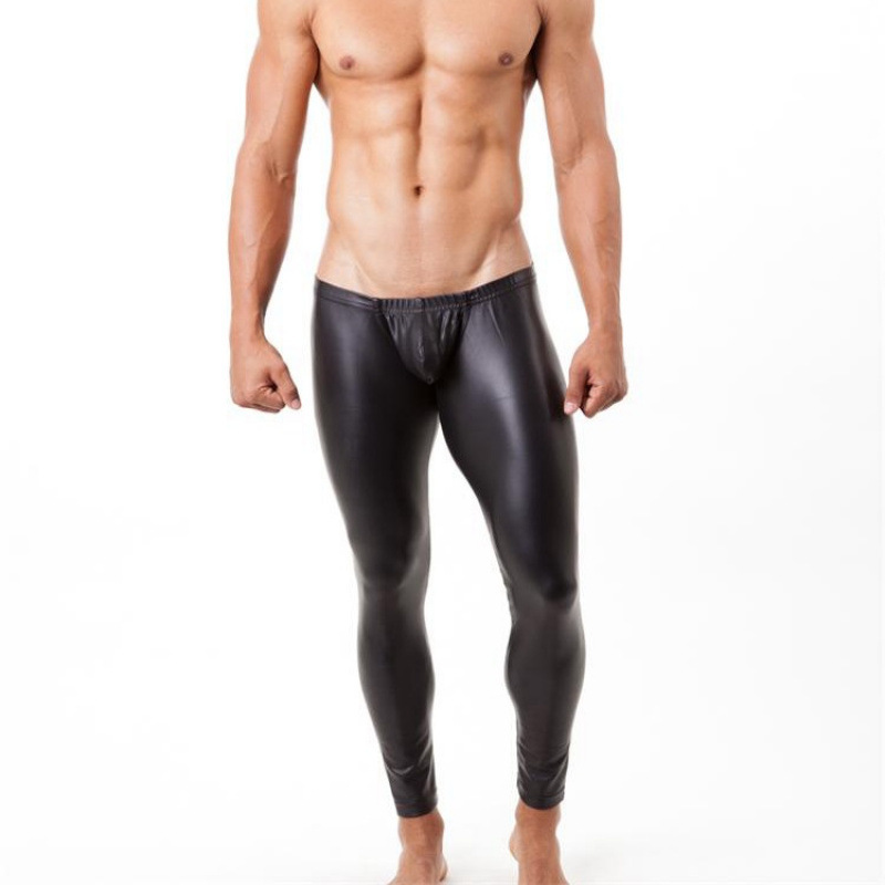 Men's Imitation Leather Pants Nightclub Tight Pajama Pants Sexy Lacquered Leather Men's Casual Pants Cropped Trendy Cross-border Foreign Trade Men's Imitation Leather Pants Nightclub Tight Pajama Pants Sexy Lacquered Leather Men's Casual Pants Cropped Trendy Cross-border Foreign Trade