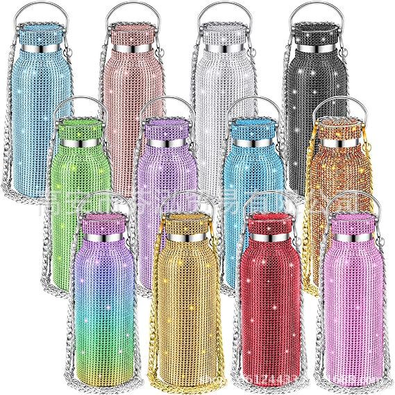 Cross-border American Diamond Thermos Stainless Steel Rhinestone Cup Coffee Cup Juice Cup Water Cup Christmas Gift Cup