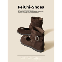 复古内增高短靴女厚底2025新款秋冬镂空时尚马丁靴女巨好看瘦瘦靴