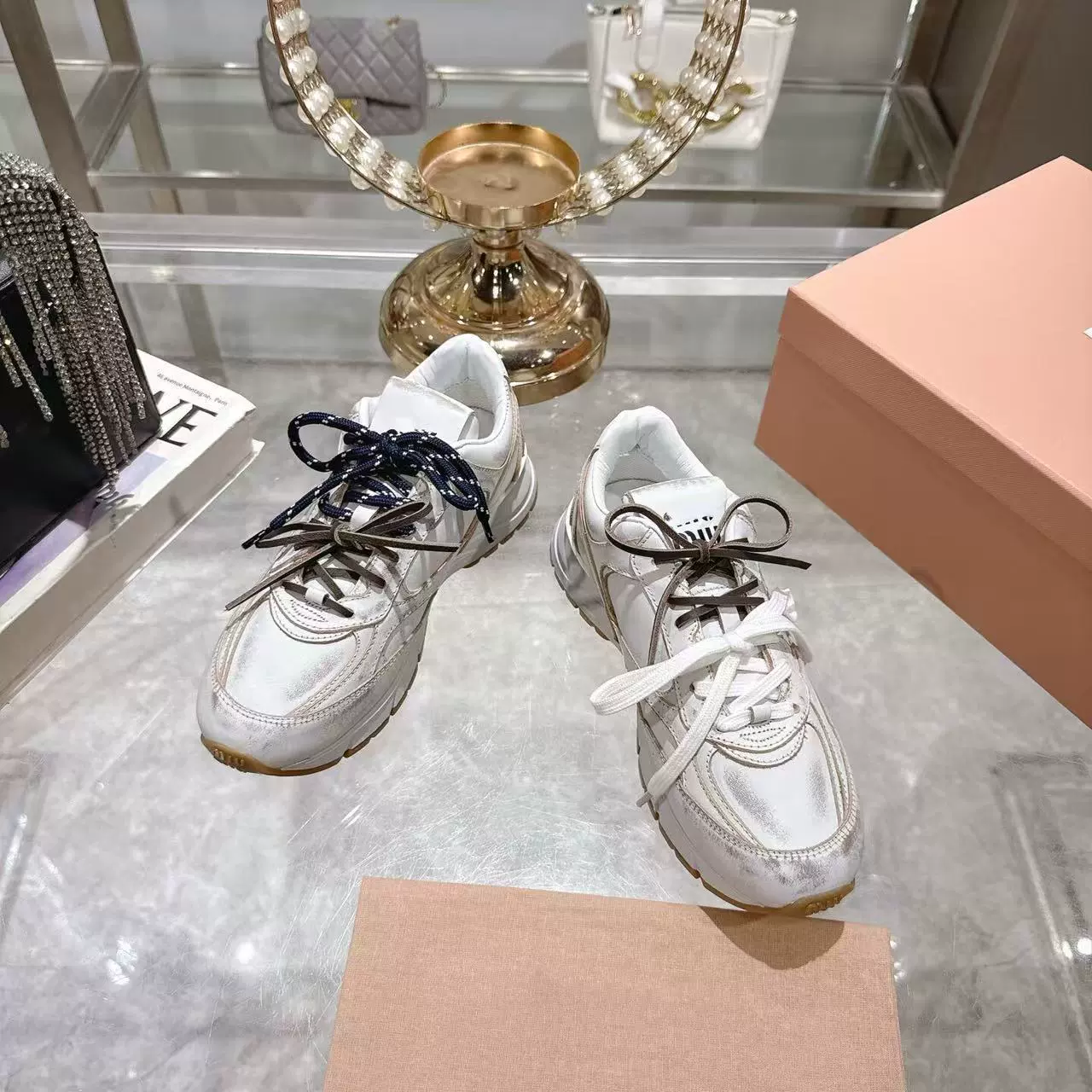 Высокая версия 2025 Miujia новые кроссовки в американском стиле «dad shoes», ретро спортивные повседневные, европейская версия, универсальные dad shoes