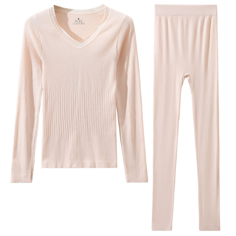 Ropa de otoño pantalones largos traje de calefacción de las mujeres bodybuilding bottoming ropa suéter pantalones nuevo estilo desgaste interior Otoño e Invierno ropa interior térmica sin costuras