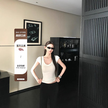 Skk Store 小T 170G天丝羊毛纯欲薄感多色U领修身显瘦T恤上衣