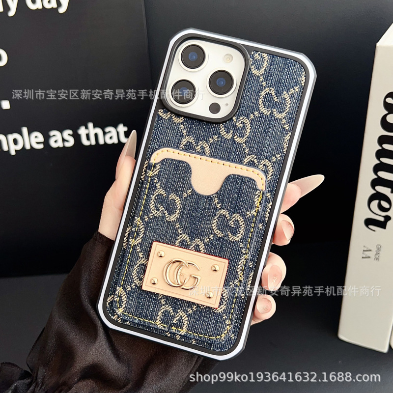 新款牛仔标签潮牌手机保护套适用iPhone16ProMax跨境苹果15手机壳|undefined