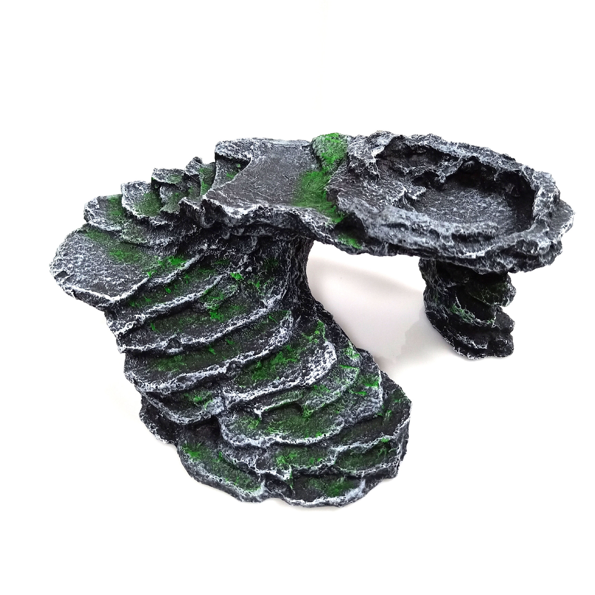 Mesa de secado de tortugas de resina Mesa de escalada para mascotas Mesa de comida de tortugas de roca Mesa de escondite Casa acuario paisaje Decoración