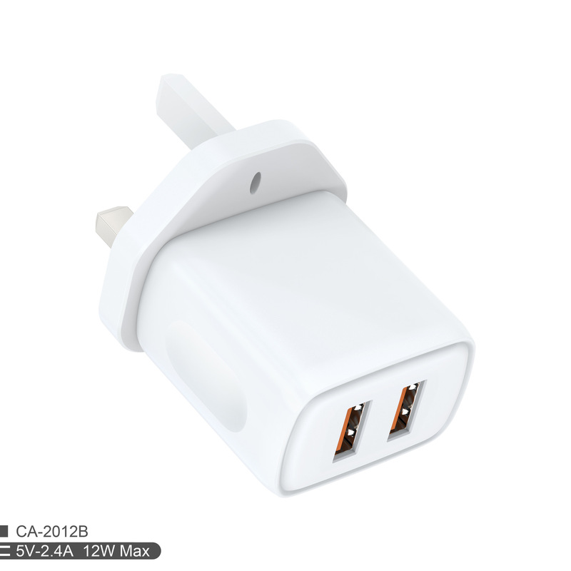 Dual USB British Charger 5v2.4a Smart Identification IC 12W for iPhone Charger