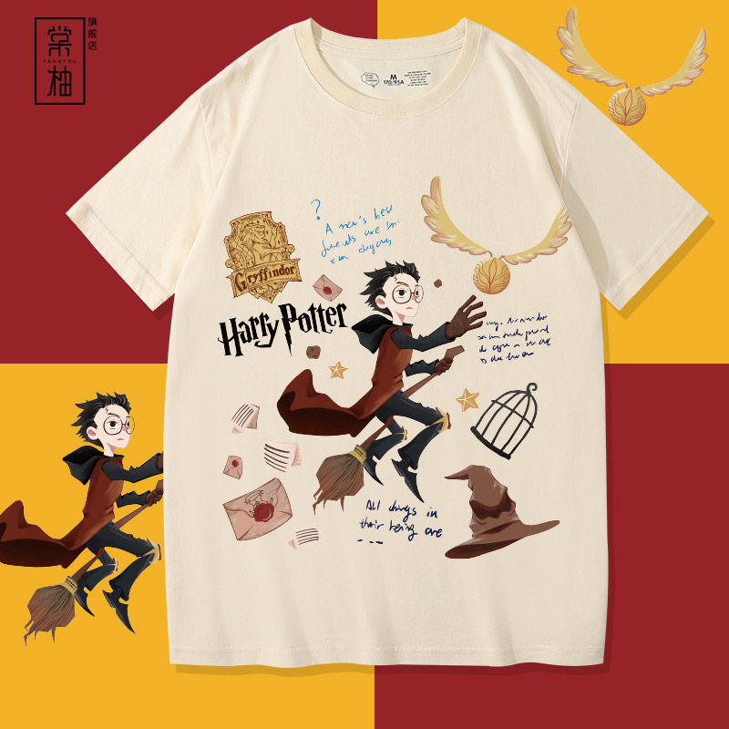 Harry PoTTer JoinT Trendy Brand Super Popular Half-sleeved ShorT-sleeved Men's 2023 New Loose and VersaTile Pure CoTTon SporTs T-shirT