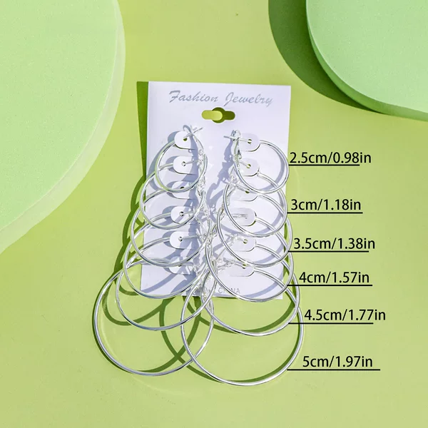 European and American Fashion Jewelry Hot-Selling Personalized Hoop Exaggerated Earrings for Women Multi-Piece Set C-Shaped Hoop Pin Buckle Earrings