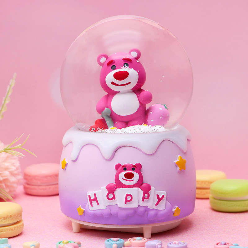 Romántico secreto bosque bola de cristal luminosa caja de música caballo blanco creativo decoración de escritorio de niña regalo de estudiante al por mayor