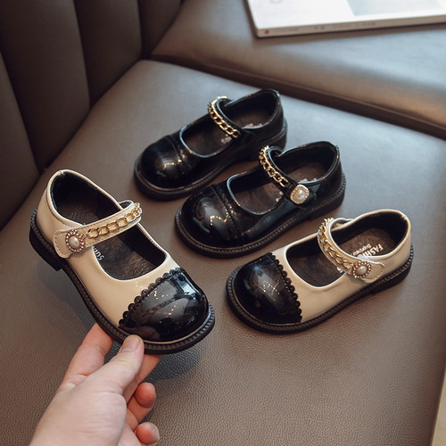 Girls' Shoes Children's Princess Small Leather Shoes  New Autumn Girls Baby Shoes Beanie Shoes Mary Jane