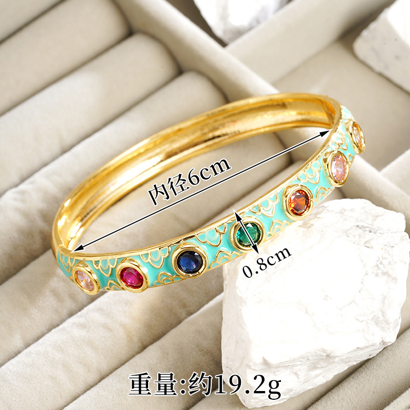 Pulsera de aceite de caída de zirconio de color s3237