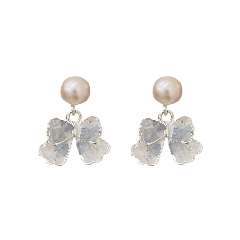 1 Pair Casual Sweet Butterfly Bow Knot Plating Inlay Alloy Artificial Crystal Pearl Drop Earrings display picture 6