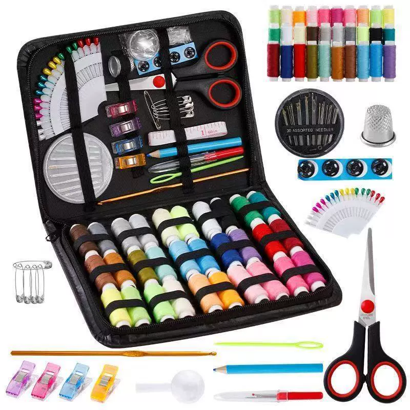 跨境多功能收纳针线盒针线套装缝补组合针线缝纫工具家居针线包