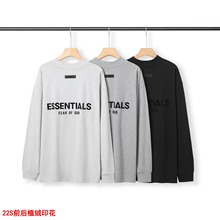 一件代发FOG第八季ESS植绒印花长袖T恤男女欧美高街宽松打底衫潮