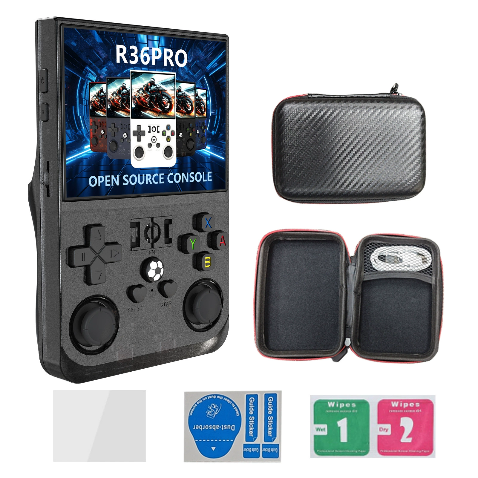 Handheld retro game console, joystick, for import, new collection