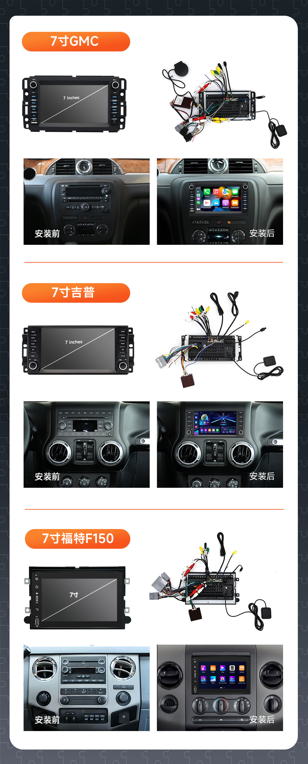 North America's Best-Selling Central Control Screen Navigation System for Specific Vehicles 7inch Jeep Honda Car-Specific Navigation System