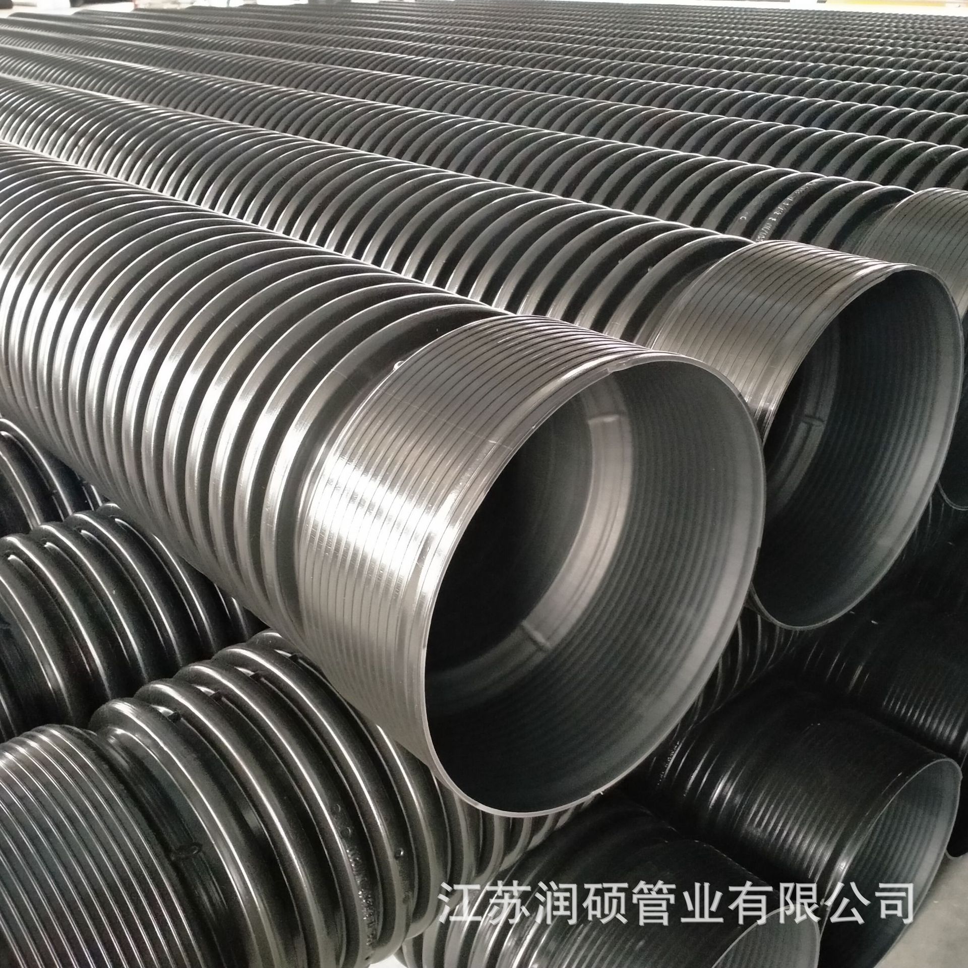 江苏徐州HDPE双壁波纹管PE排污排水管材大口径排污管工程可批发