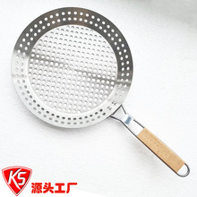 厂家批发430不锈钢烤肉盘 创意折叠烧烤盘 圆形烤盘烤鸡翅工具