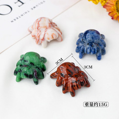 Natural Crystal Spider Carving, Amethyst and Purple Fluorite Raw Stone Polished Home Decor Animal Figurine