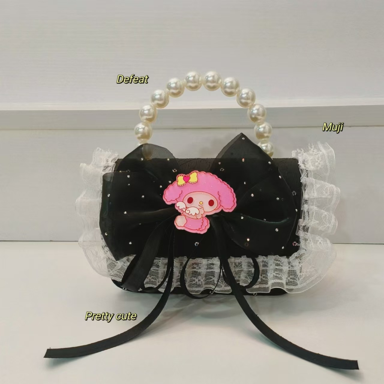 Melody bolso de perlas bolso de mochila accesorios bolso pequeño bolso de cadena bolso de arco encaje bolso de cadena para niños moda