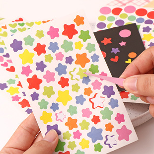 Children's Stickers Handmade Creative Stars Loving Heart Round Hand Account Stickers diy Photo Album Decoration Accessories Hand Account Stickers