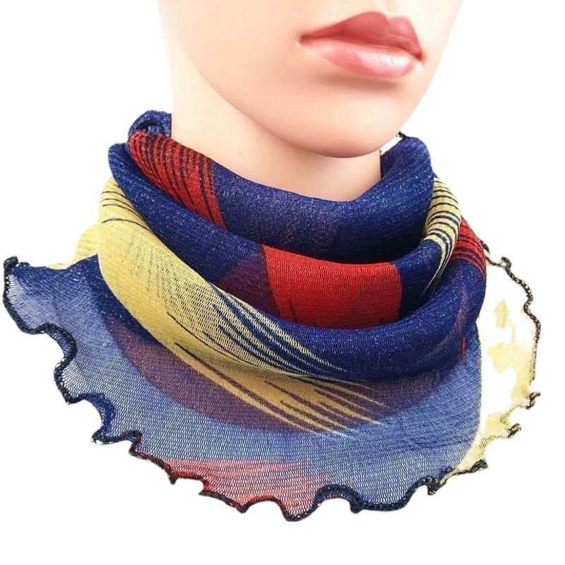 Золотой Шелковый Подвесной шарф-ушей, Женский весенне-летний универсальный солнцезащитный крем, шейный рукав, многофункциональный защитный чехол для шеи, вуаль, разнообразная водолазка, маленький шелковый шарф