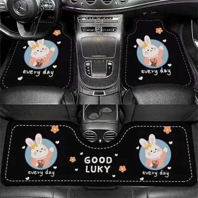 Universal Foot Pad — Wear-Resistant Mats, Available for Wholesale - milk-tea-cup-bunny-biye-front-foot-pad-5065cm-crystal-velvet-leaflet