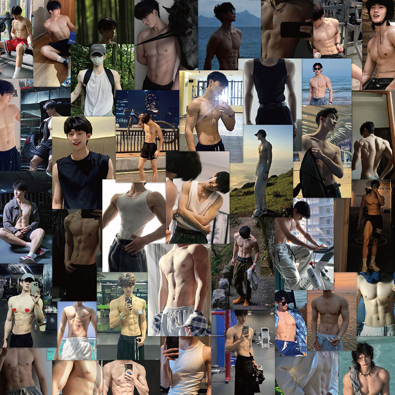 64 sheets/set of non-repetitive handsome abs photo series stickers DIY mobile phone skateboard creative personality stickers wholesale