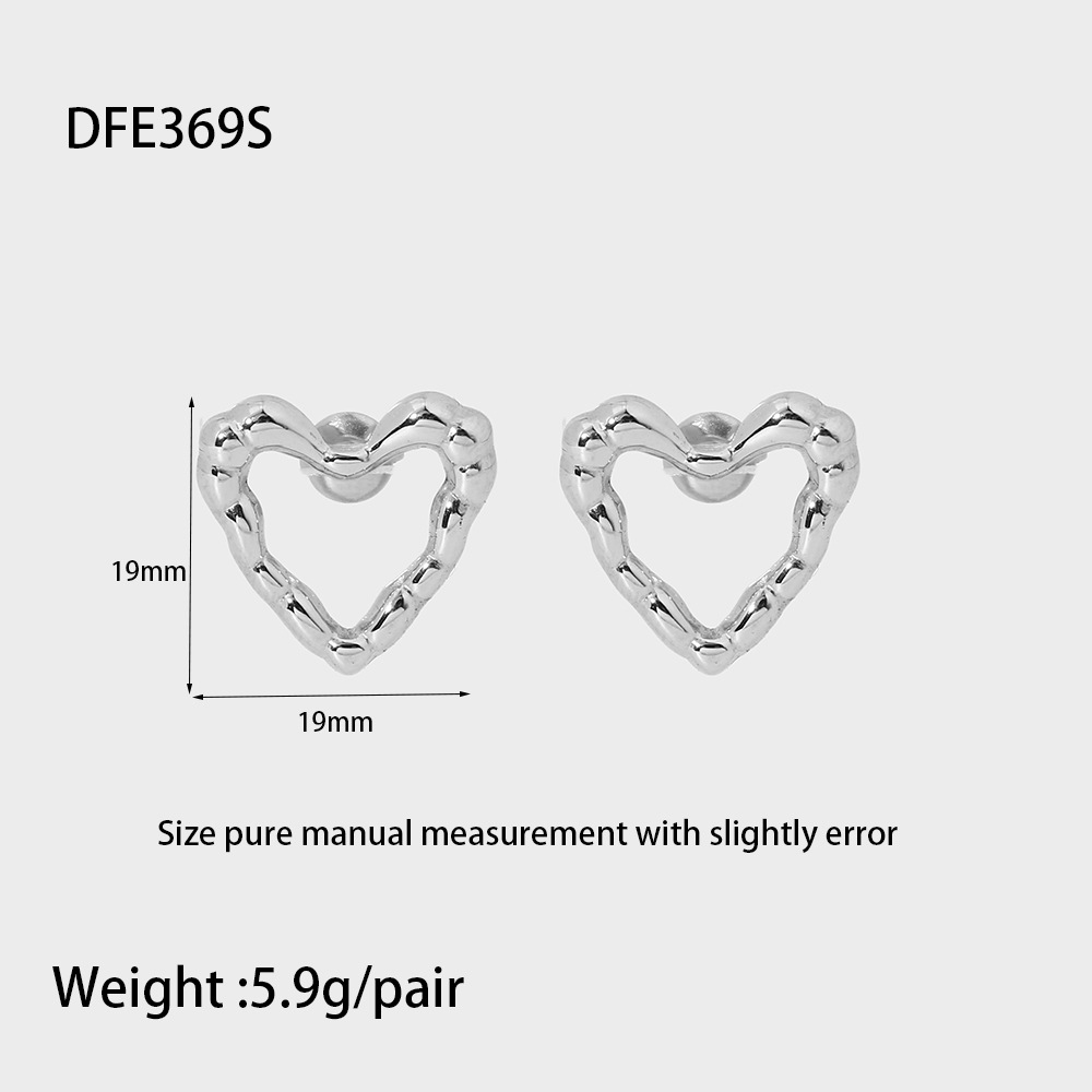 9g Weight 0.03µm-0.05µm Gold Plating Thickness 1 Pair Lady Heart Shape Plating 304 Stainless Steel Ear Studs