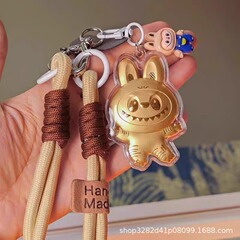 Shuibei 999 純金ラブブ携帯電話チェーンロープラブブ友人へのギフト装飾バッグキーホルダーペンダントホットスタイル